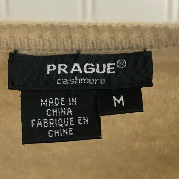 Prague Cashmere Tan Scoop-neck Sweater - Picture 4 of 7
